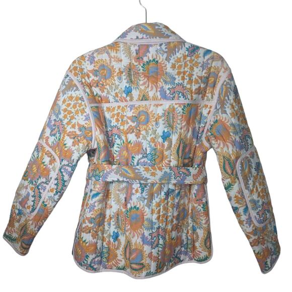 Derek Lam 10 Crosby NEW Pia Reversible Quilted Jacket Tangerine Multi XS - Picture 3 of 13